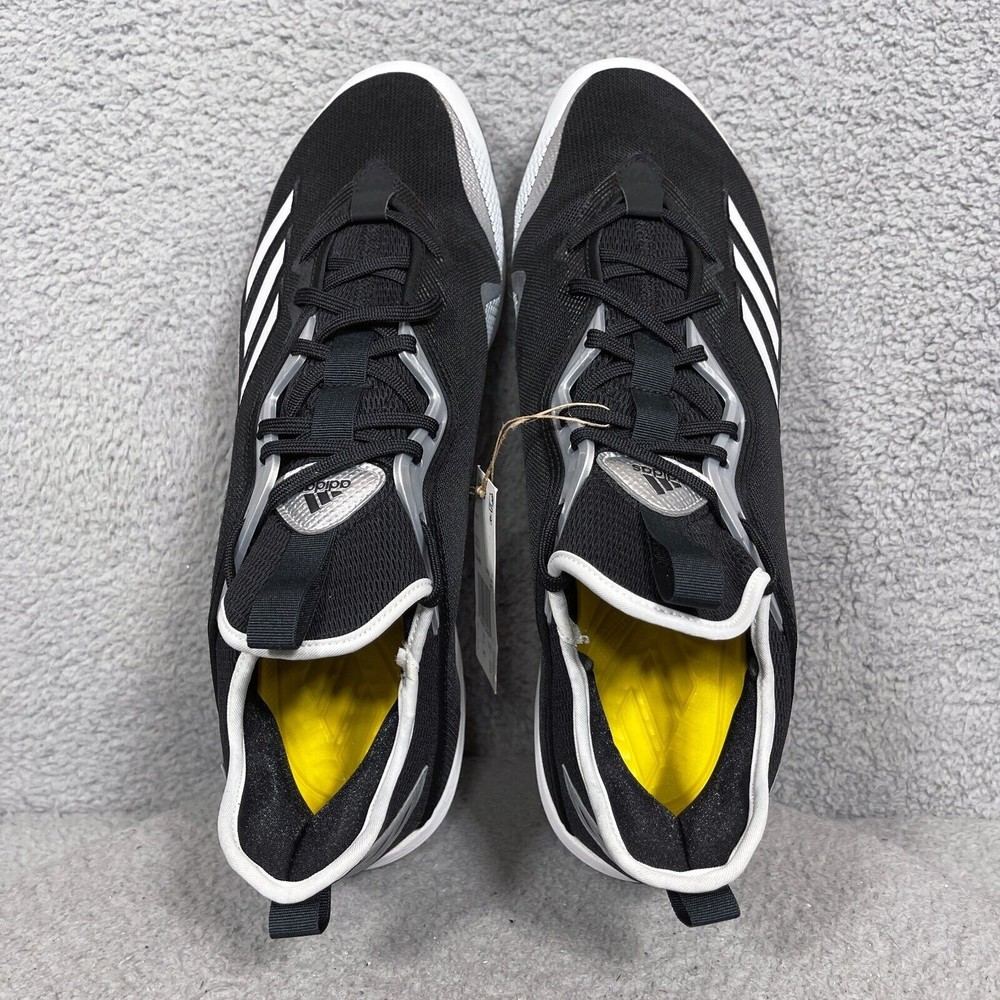 Adidas Icon 6 Mens Size 17 Metal Baseball Cleats Black White EG6488 - Picture 5 of 9